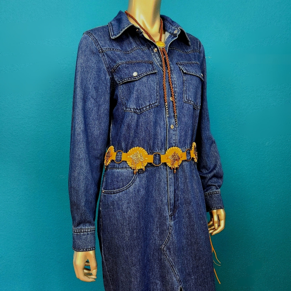 🆕️🐎🤠 STEVE MADDEN Dakoda Denim Maxi Dress in Medium Blue // (NWT)